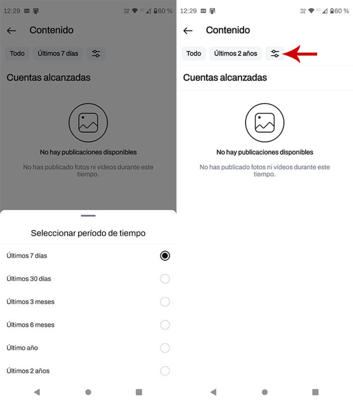 Ver estadisticas de publicaciones en Instagram