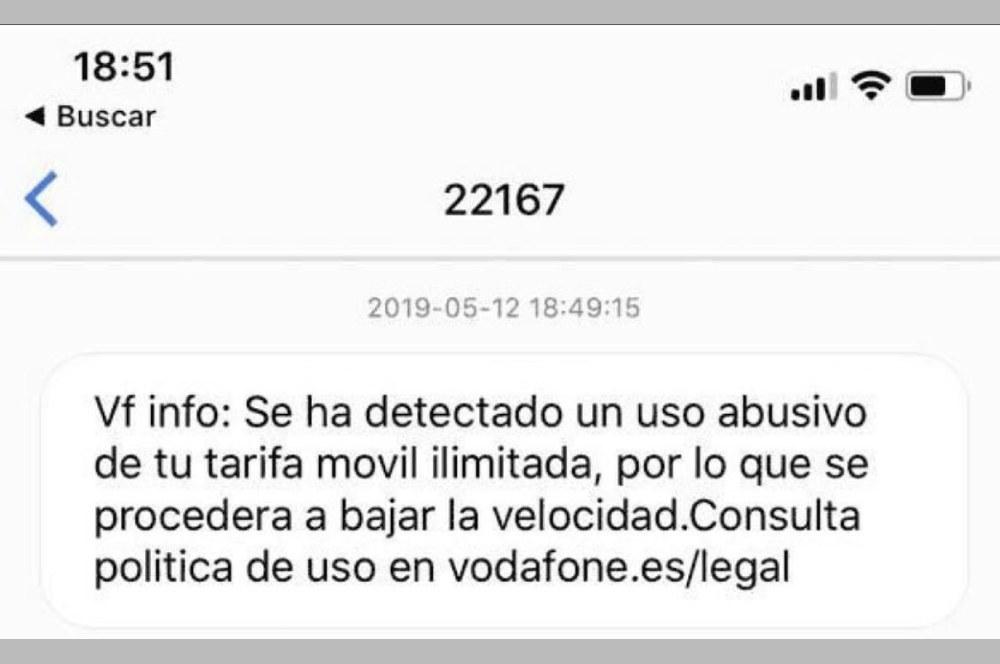 Notificación de Vodafone