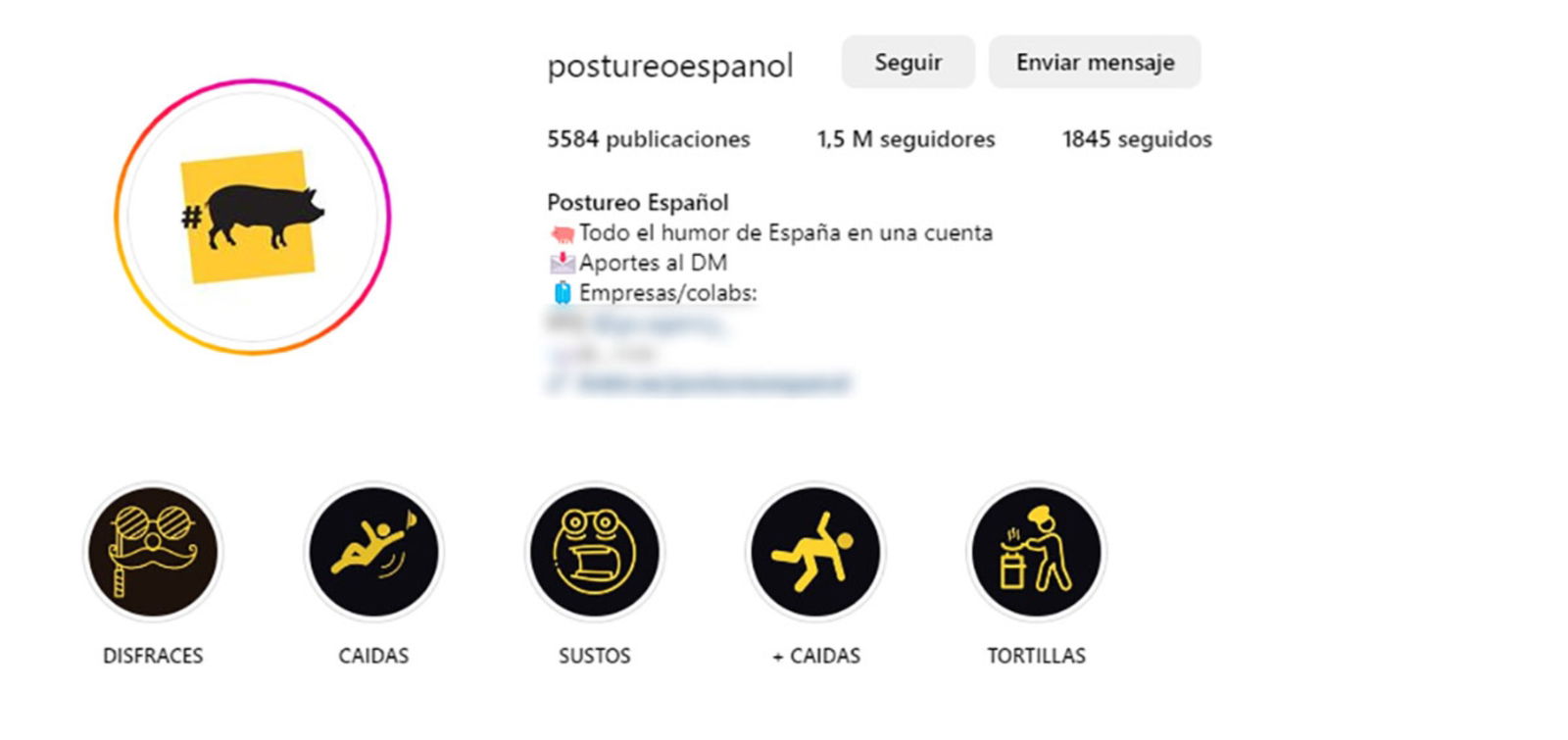 Postureo en español cuenta de Instagram