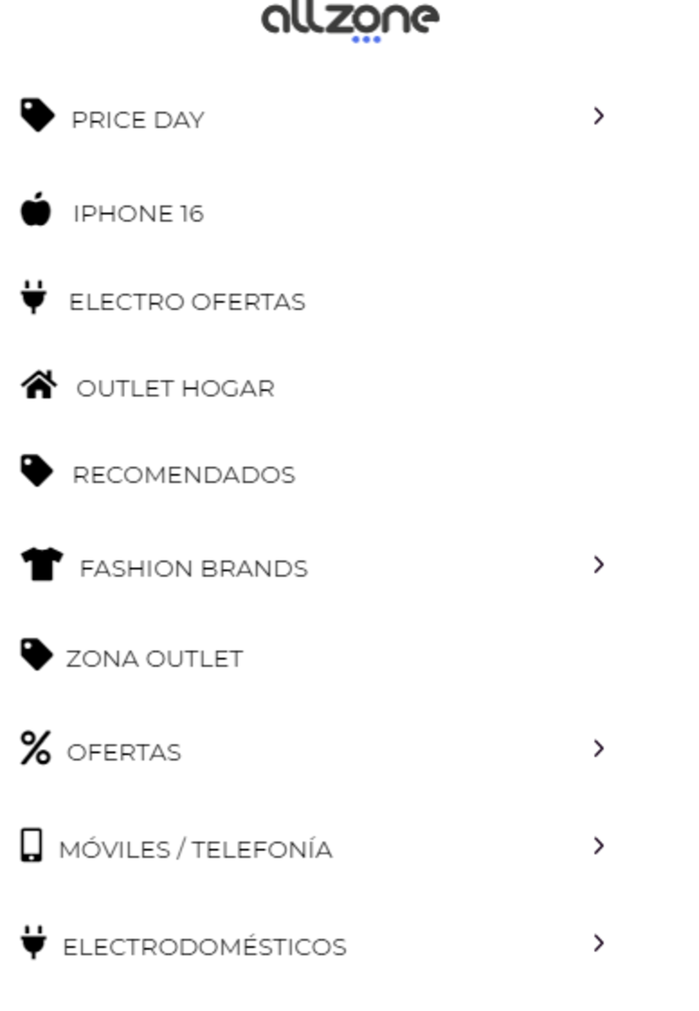 AllZone nos ofrece productos de diferentes categorías