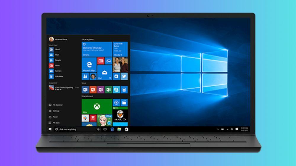 Ordenador portátil con el sistema operativo Windows 10