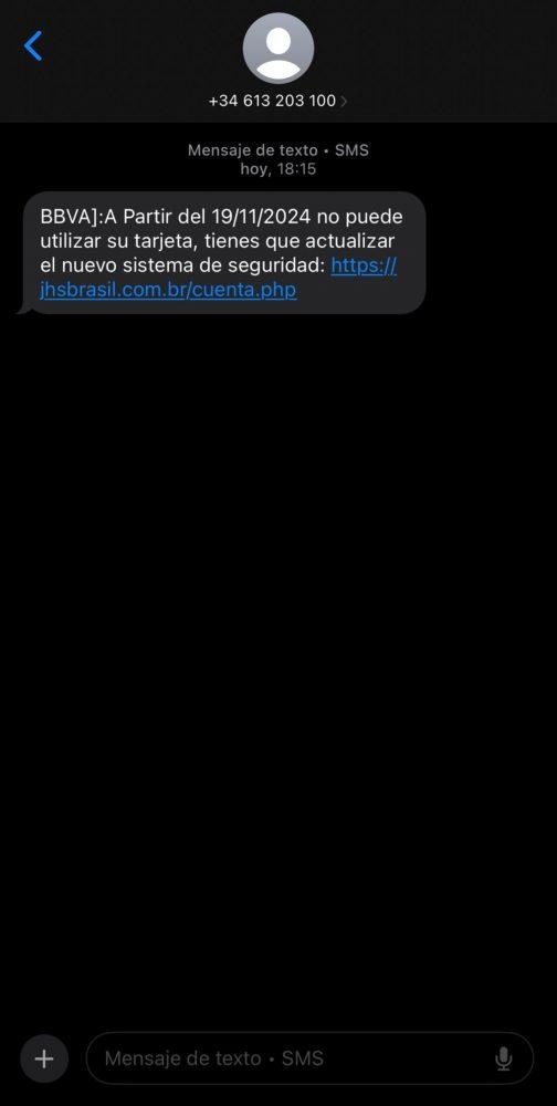 BBVA SMS fraude cómo detectar