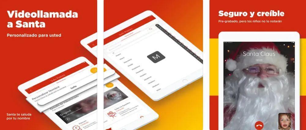 Capturas de la app Videollamada a Santa en móviles