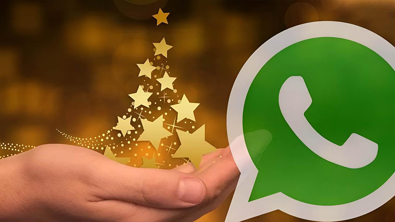 icono navideño de WhatsApp