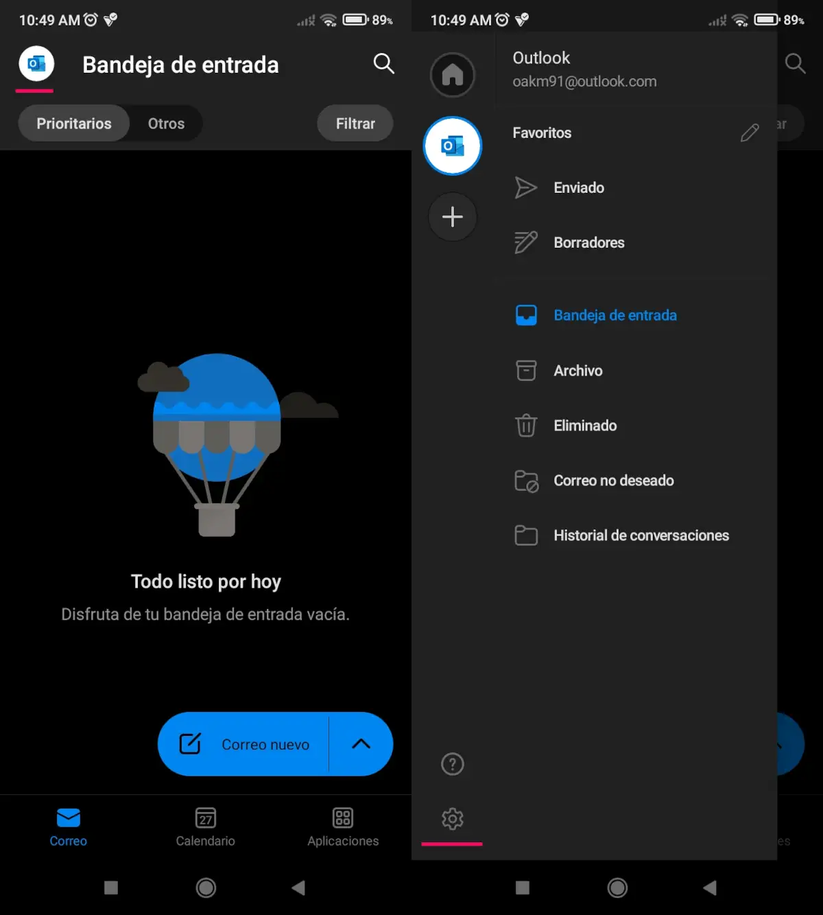 Así es cómo puedes cambiar el idioma de Outlook en Android - parte 1.