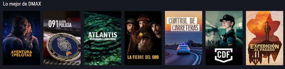 Distintos programas que están disponibles en DMax