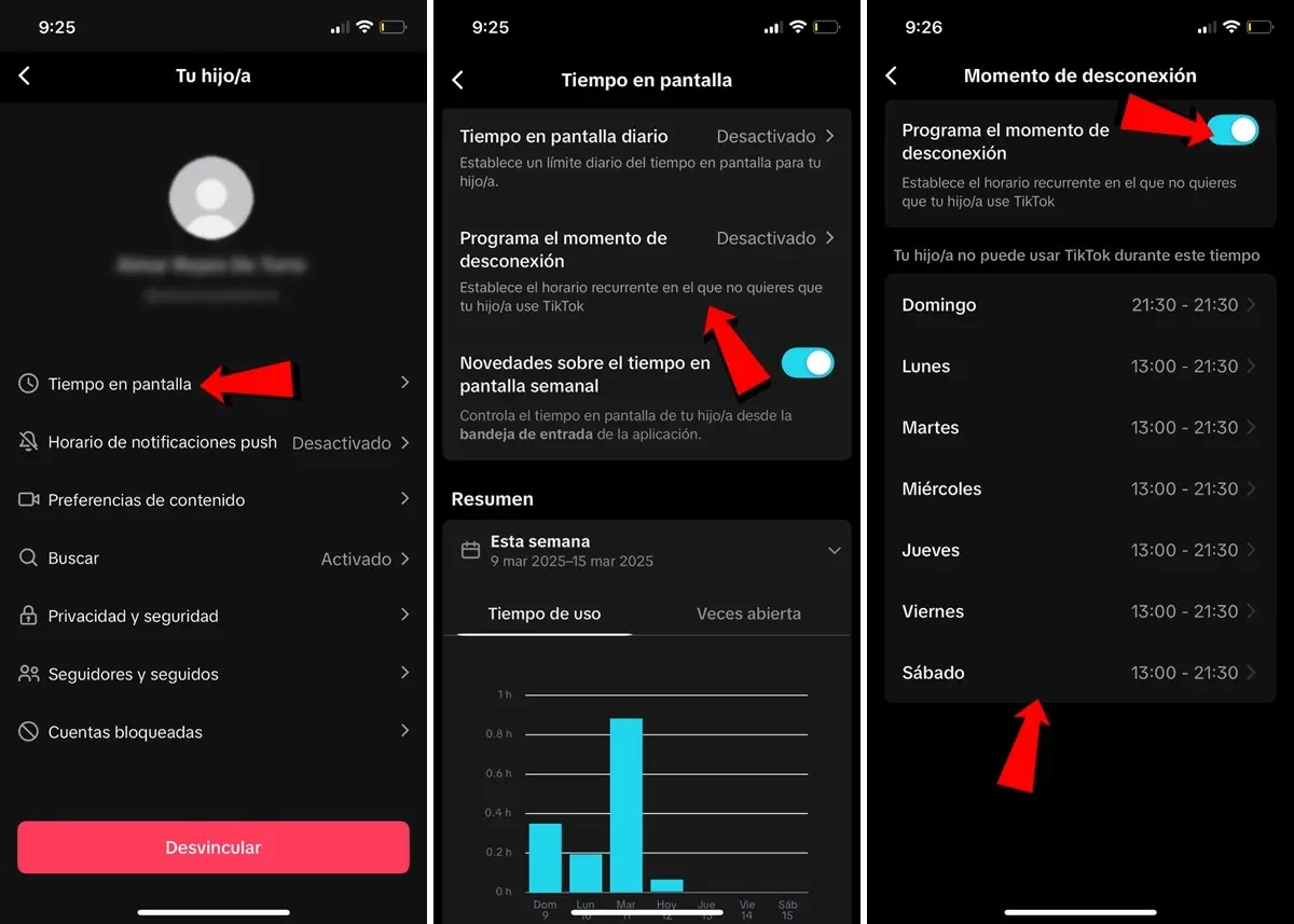 como activar el momento de desconexion en TikTok como ponerle horario de uso de tiktok a mi hijo
