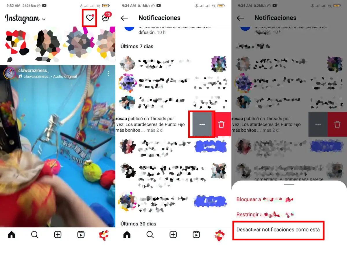 quitar threads desde notificaciones
