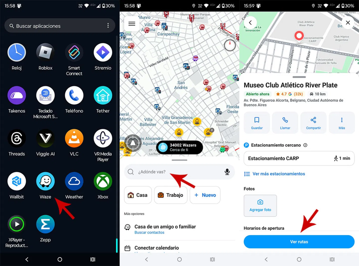 Ver rutas disponibles en Waze