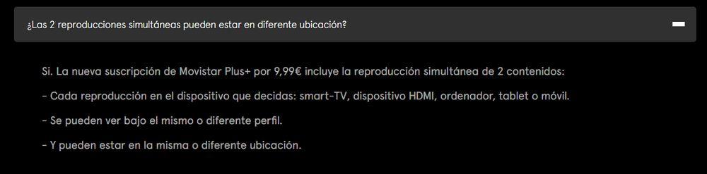 Reproducciones simultáneas en dispositivos con Movistar Plus+