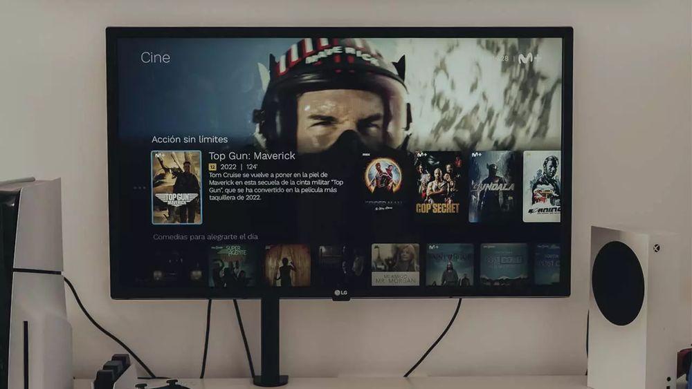 Una Smart TV con la interfaz de Movistar Plus+
