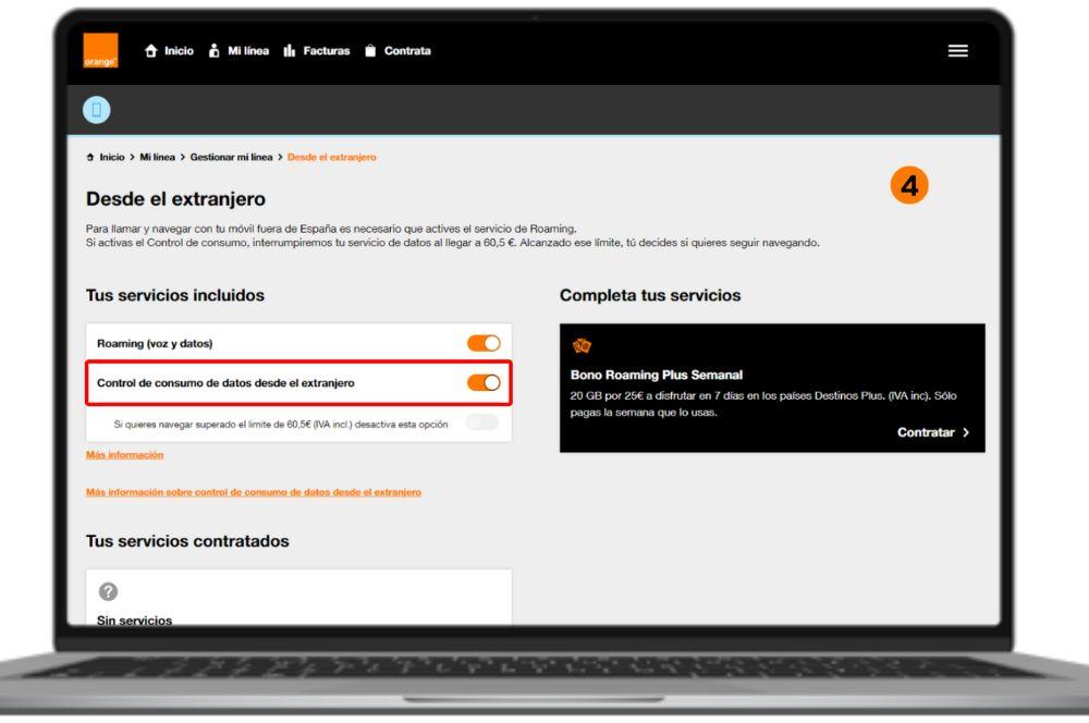 orange consumo datos extranjero